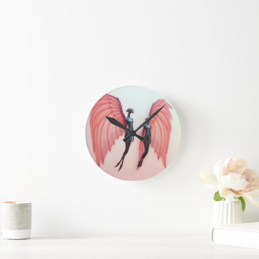 „Wächterinnen der Zwischenwelt“ Runde Wanduhr (Zuhause)