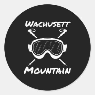 Wachusett Berg Massachusetts Skifahrer Ski fahren  Runder Aufkleber