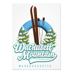 Wachusett Mountain Massachusetts Ski Logo Fotodruck