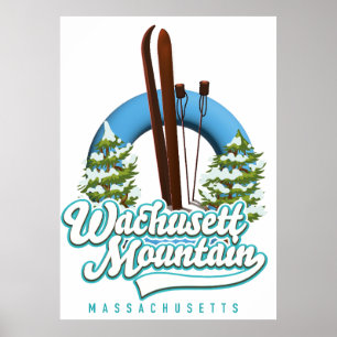 Wachusett Mountain Massachusetts Skilogo Poster
