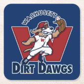 Wachusett Schmutz Dawgs Collegebaseballteams-Logo Rechteckiger Pappuntersetzer (Vorderseite)