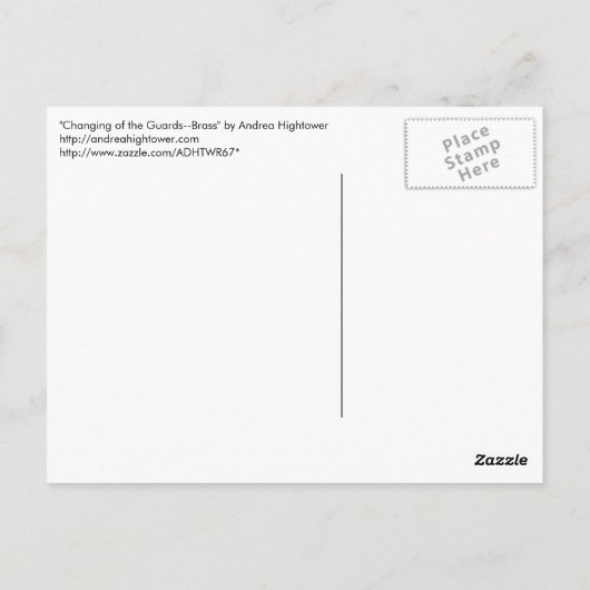 Wachwechsel - Messing Postkarte (Rückseite)