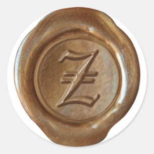 Wachx Siegel Monogram - Kupfer - Old English Z - Runder Aufkleber