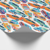 Wack Muscle Car Muster Geschenkpapier (Ecke)