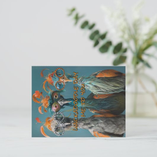 Wackadoodday von mir zu dir postkarte (Stehend Vorderseite)