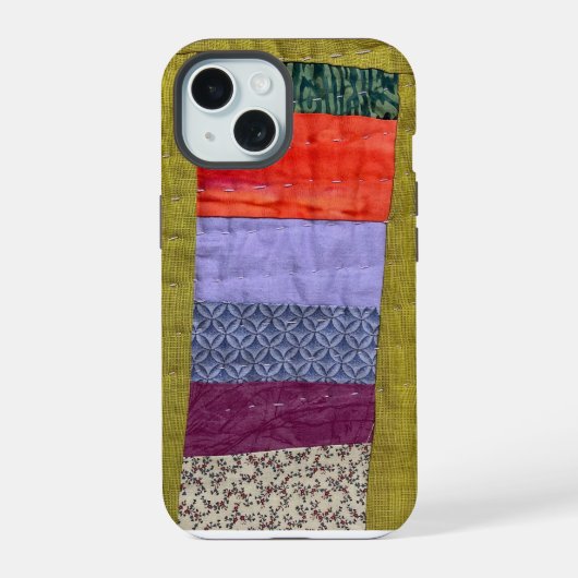Wackelige moderne Patchwork-Quilt-Hülle iPhone 15 Hülle (Rückseite)