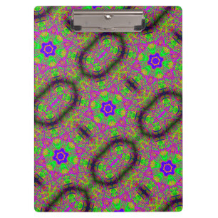 wackelige Sechs-Punkte-Sterne-Sterne im Hippie-Sti Klemmbrett