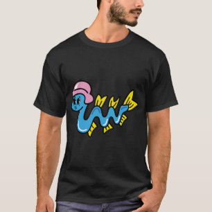 Wackeliger Fischsoldat Cartoon-Meereskrieger mit e T-Shirt