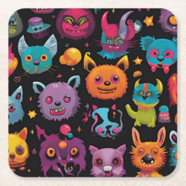 Wackelmonster Rechteckiger Pappuntersetzer