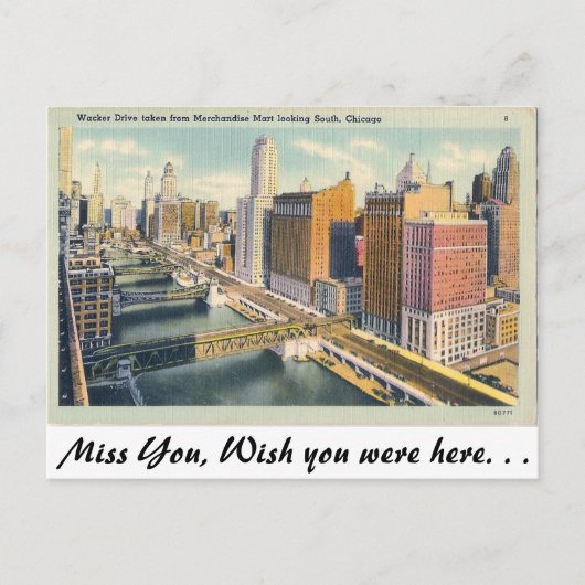 Wacker Drive, Chicago, Illinois Postkarte (Vorderseite)