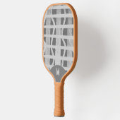 Wacky Boho Gray Monotone Painted Monogramed Pickleball Schläger (Links)