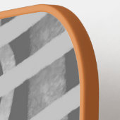 Wacky Boho Gray Monotone Painted Monogramed Pickleball Schläger (Linke Seite)