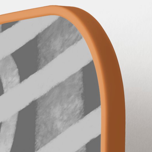 Wacky Boho Gray Monotone Painted Monogramed Pickleball Schläger (Linke Seite)