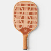 Wacky Boho Terrakotta Bemalt Monogrammiert Pickleball Schläger (Rückseite)