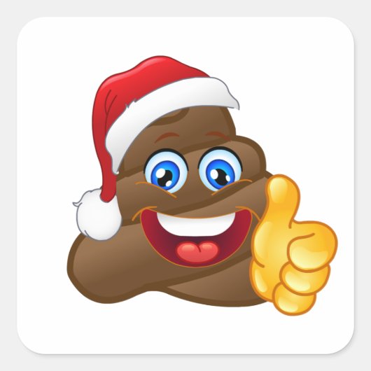 Wacky Brilliant Santa Kack Emoji Quadratischer Aufkleber (Vorderseite)