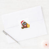 Wacky Brilliant Santa Kack Emoji Quadratischer Aufkleber (Umschlag)