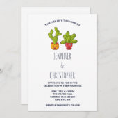 Wacky Cactus Couple Funny Wedding Einladung (Vorne/Hinten)