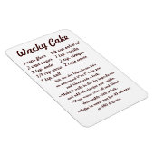 Wacky Cake Recipe Fridge Magnet Draft5 (Rechte Seite)