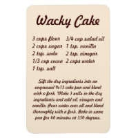 Wacky Cake Recipe Kühlschrankmagnet
