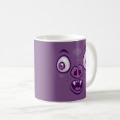 Wacky Cartoon Vampire Bat Face Kaffeetasse (VorderseiteRechts)