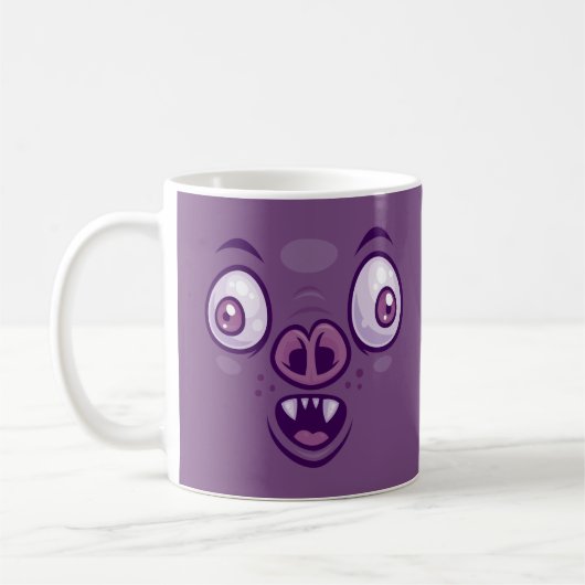 Wacky Cartoon Vampire Bat Face Kaffeetasse (Links)