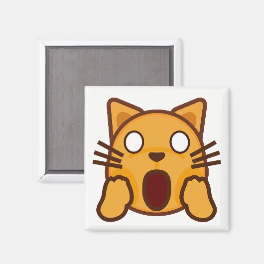 Wacky Cat Face Emoji Magnet (Vorderseite/Rückseite)