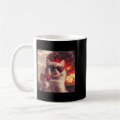 Wacky Cat Holding Wine Selfi With Fire Funny Sungl Kaffeetasse (Links)