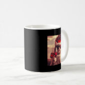 Wacky Cat Holding Wine Selfi With Fire Funny Sungl Kaffeetasse (VorderseiteRechts)