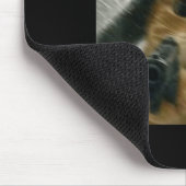 Wacky Cat Wearing Ushanka Hat Russian Meme Cat Hum Mousepad (Ecke)