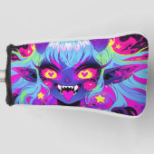 Wacky Demon Elf Anime Girl Tongue Out Golf Headcover (Vorderseite)