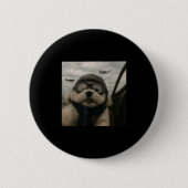 Wacky Dog Funny Dog Selfie Lot Jet Fighter Airplan Button (Vorderseite)