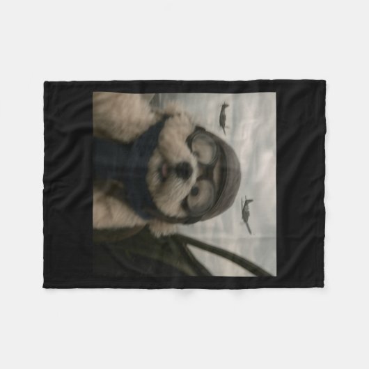 Wacky Dog Funny Dog Selfie Lot Jet Fighter Airplan Fleecedecke (Vorderseite (Horizontal))