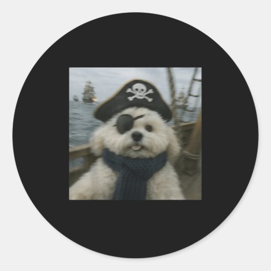 Wacky Dog Funny Odle Sea Dog Rate Meme Nautical Ar Runder Aufkleber (Vorderseite)