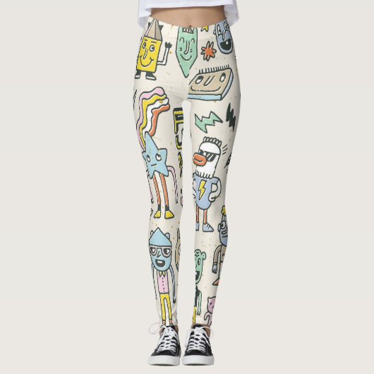 Wacky Doodles: Vintages Set Leggings (Vorderseite)