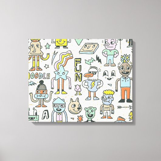 Wacky Doodles: Vintages Set Leinwanddruck (Vorderseite)