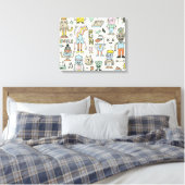 Wacky Doodles: Vintages Set Leinwanddruck (Insitu (Schlafzimmer))