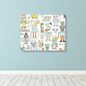 Wacky Doodles: Vintages Set Leinwanddruck (Insitu (Holzboden))