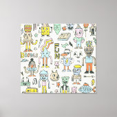 Wacky Doodles: Vintages Set Leinwanddruck (Vorderseite)