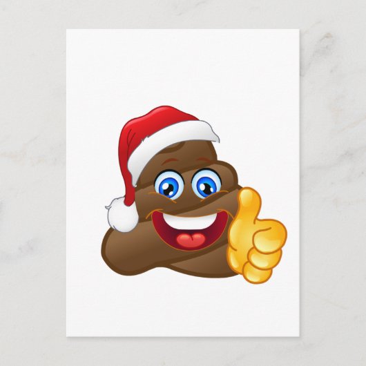 Wacky glänzende Sankt kacken Emoji Feiertagspostkarte (Vorderseite)