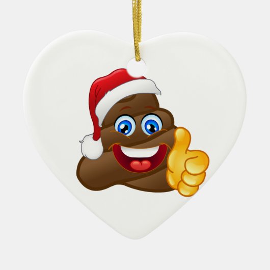 Wacky glänzende Sankt kacken Emoji Keramikornament (Vorne)