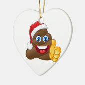 Wacky glänzende Sankt kacken Emoji Keramikornament (Links)