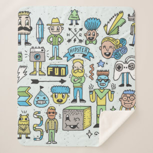 Wacky hipsters doodle set 2. sherpadecke