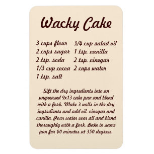Wacky Kuchen-Rezept-Kühlschrankmagnet Magnet