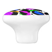 Wacky Leopard Vibrant Quirky Door Knobs Keramikknauf (Seitenansicht)