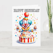 Wacky Little Birthday Party Clown Karte (Vorderseite)