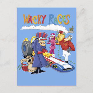 Wacky Races 60s 70s 90s 80s Cartoon Scifi Retro Postkarte