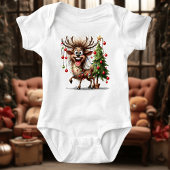 Wacky Reindeer Baby Bodysuit Baby Strampler