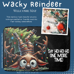 Wacky Reindeer Bath Mat Badematte