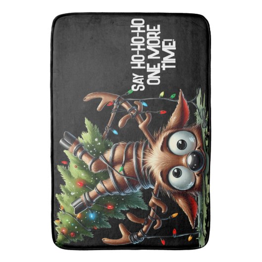 Wacky Reindeer Bath Mat Badematte (Vorderseite Vertikal)