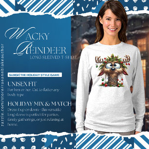 Wacky Reindeer Long Sleeve T - Shirt
